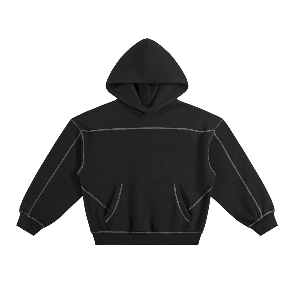 Black Grey Stitch Hoodie