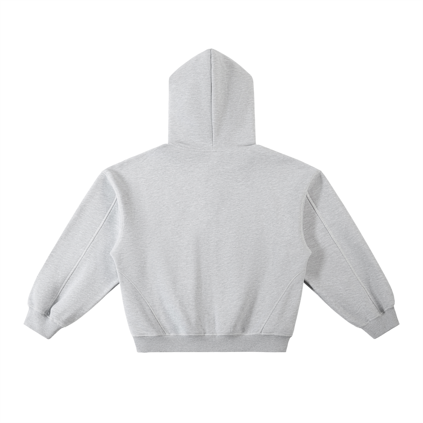 Contrast-Stitched Grey White Stitch Hoodieoxy Fleece Hoodie