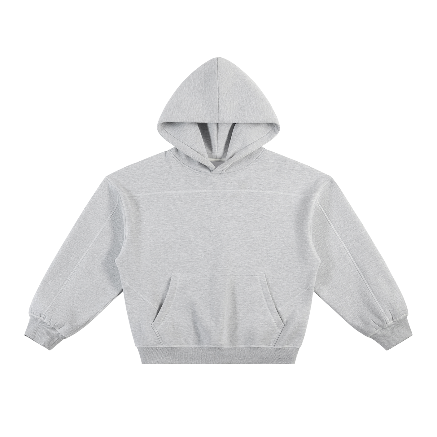 Contrast-Stitched Grey White Stitch Hoodieoxy Fleece Hoodie