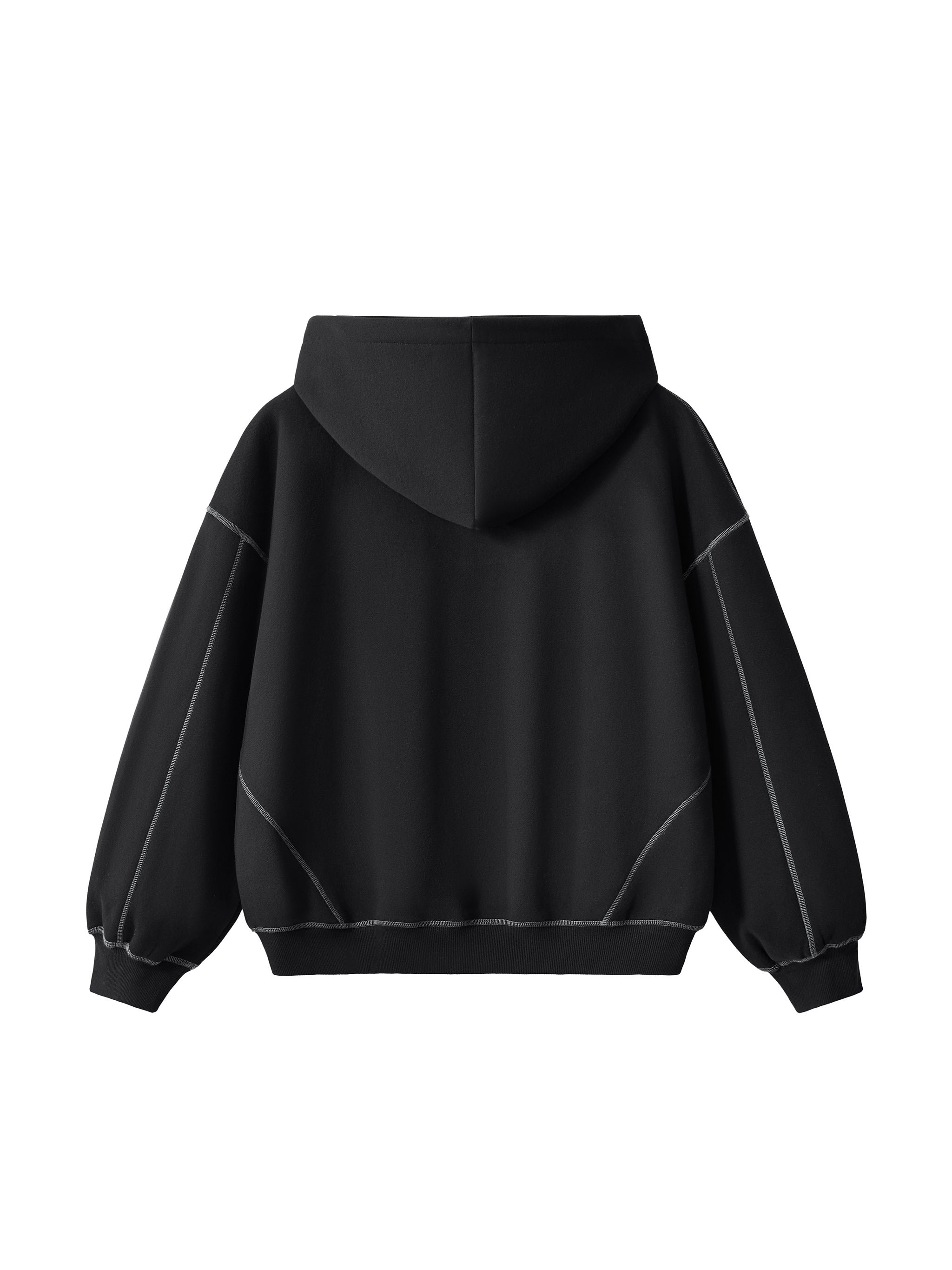 Black Grey Stitch Hoodie